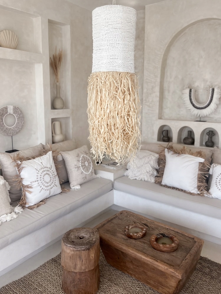 Stropní Svítidlo Boho Osvětlení domu Závěsná lampa z Rafii Boho Gita 30x100