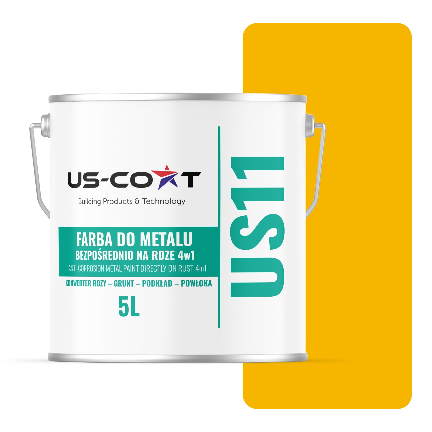 Antikorózna Farba Na Kov Na Hrdzu 4v1 Žltá Kadmová RAL1021 Mat 5L