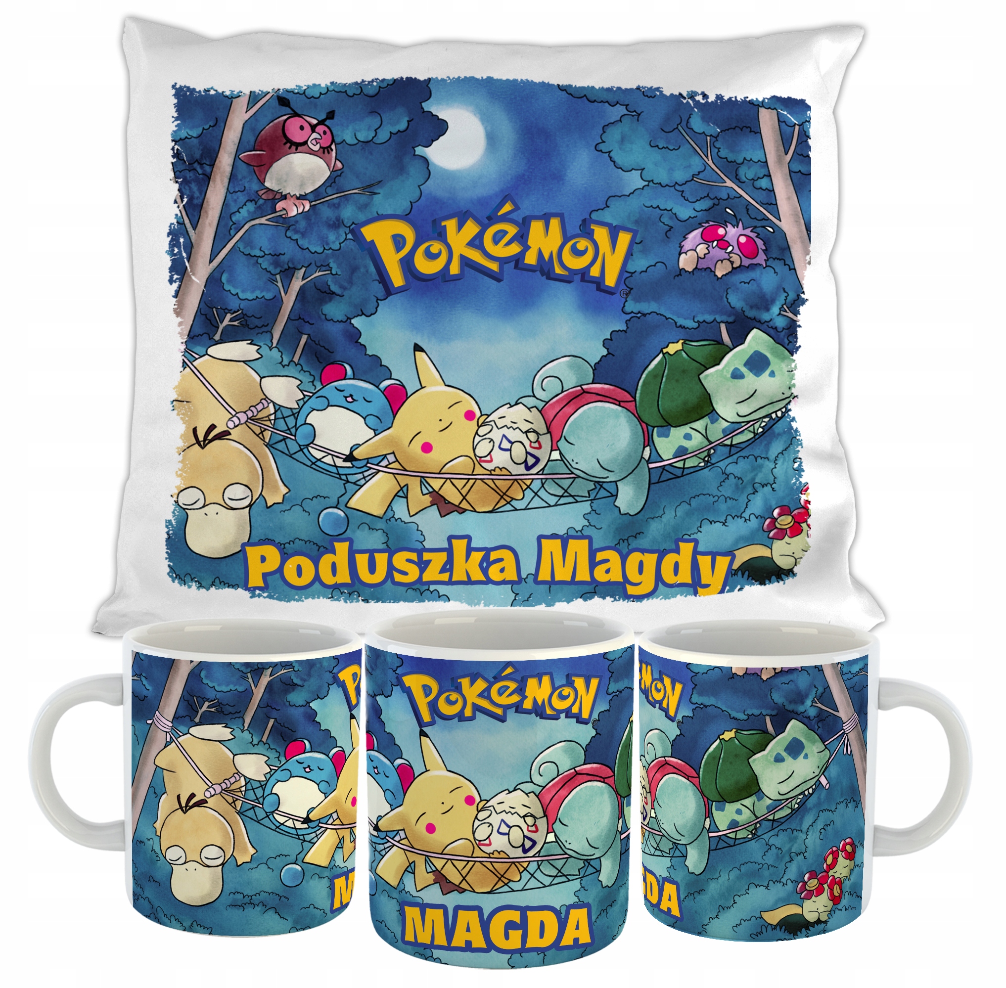 

Kubek Poduszka dla dziecka Pokemon Imię