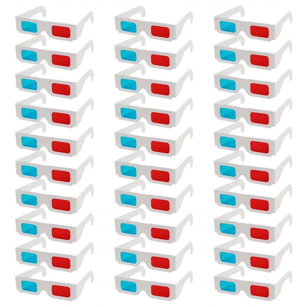 PAPIEROWE OKULARY 3D BIAŁY 30 SZT Marka Inna