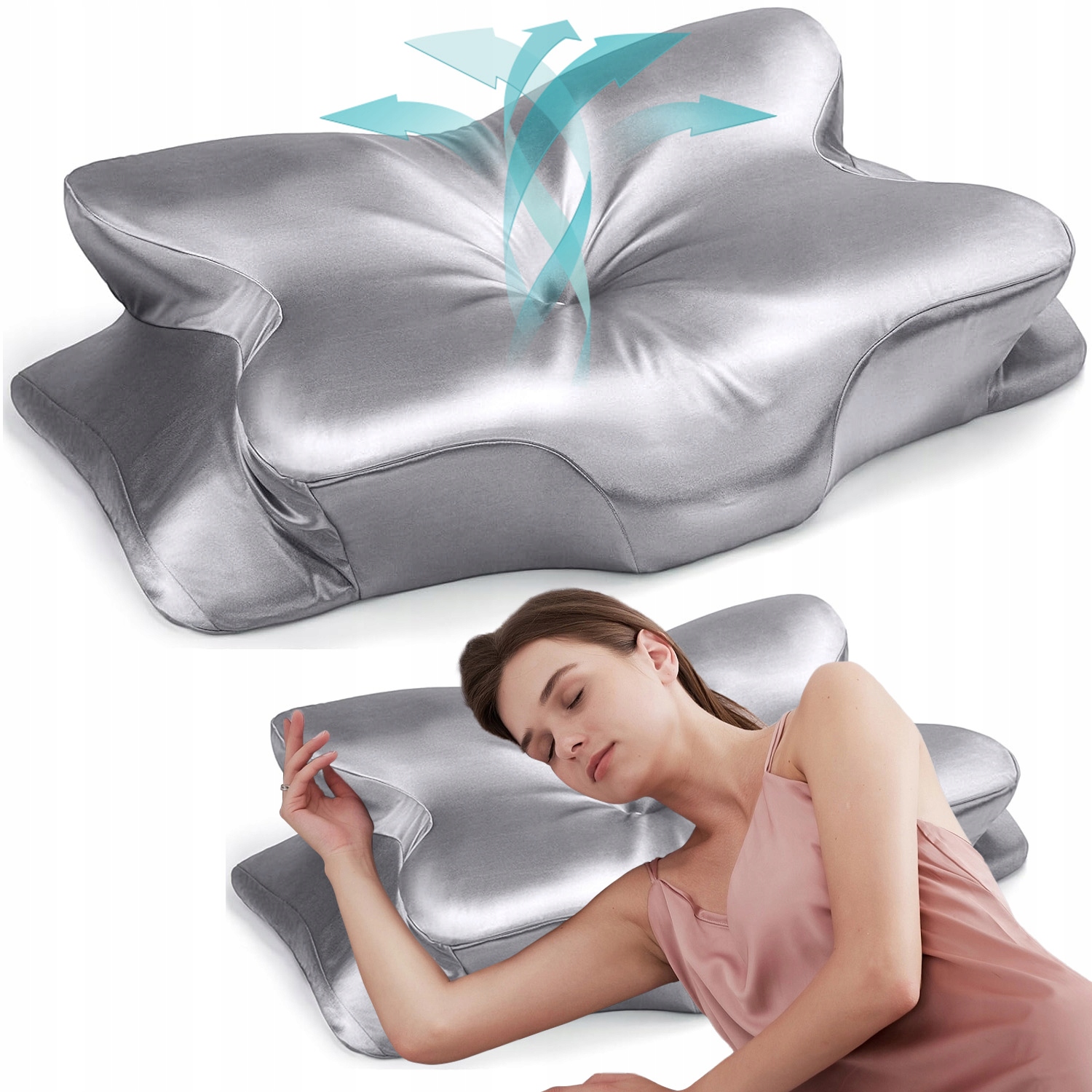Poduszka Ortopedyczna Pod Głowę Ergonomiczna Do Spania Profilowana Memory