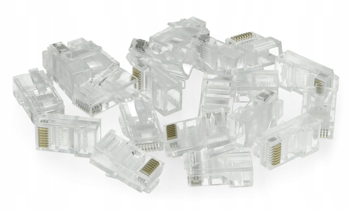 Wtyk RJ45 przelotowy modularny UTP kat5e 100 szt. Kod producenta E5849