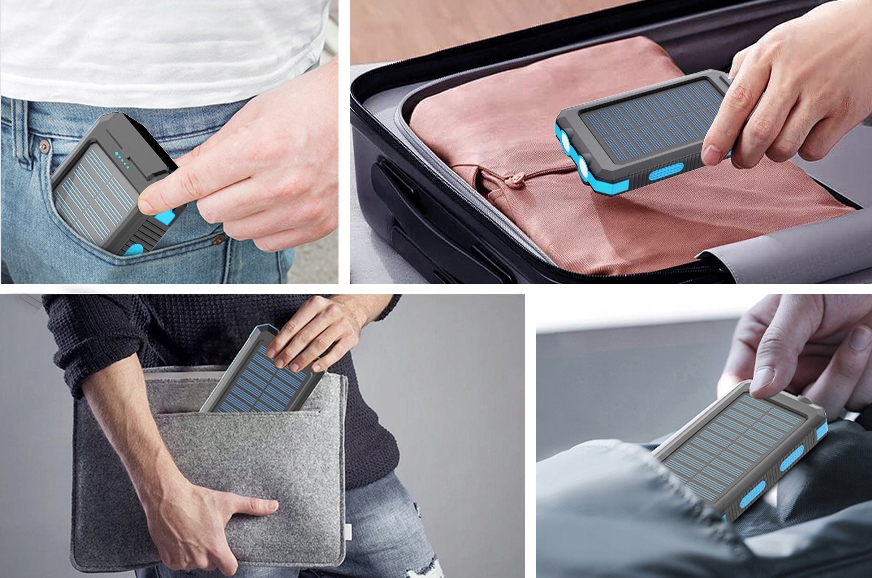 POWER BANK SŁONECZNY 30000MAH ZEWNĘTRZNA ŁADOWARKA BATERII DO TELEFONÓW WODOODPORNYCH Typ akumulatora litowo-jonowy