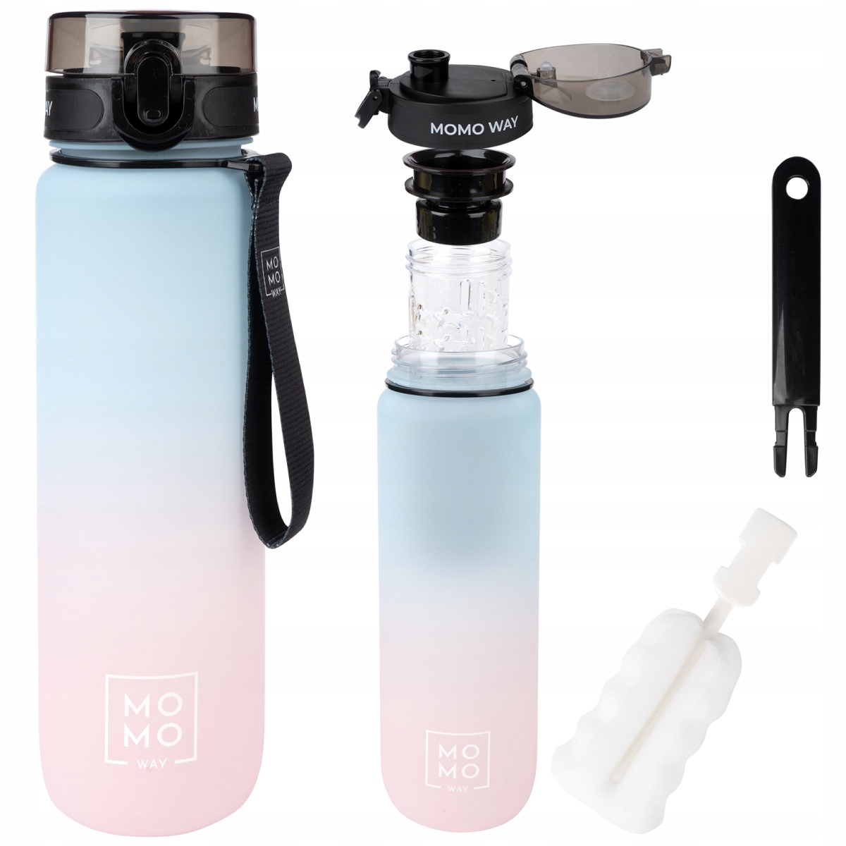 

Duża Butelka Na Wodę Z Sitkiem Na Owoce 1L Bidon