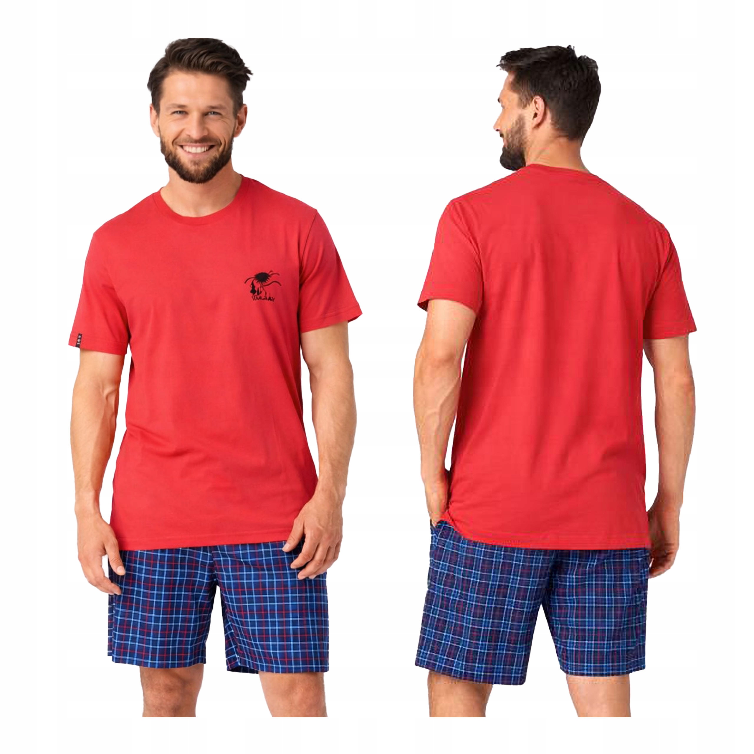 Pánské bavlněné pyžamo XL s krátkými kraťasy a krátkým rukávem Mns 416 Key