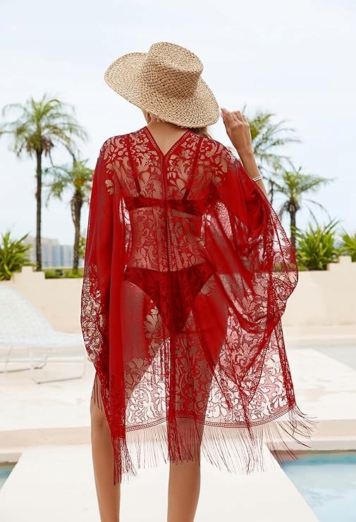 SEKSOWNE PAREO NA PLAŻĘ ELEGANCKIE KORONKOWE KIMONO PLAŻOWE NARZUTKA STRÓJ Rodzaj pareo
