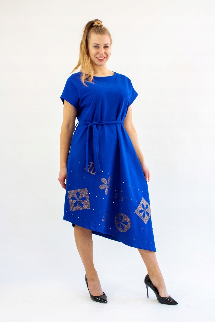 Asymetrická šaty s flitry Chabrová