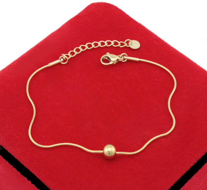 

Bransoletka Złota Żmijka Z Kulką Stal Chirurgiczna