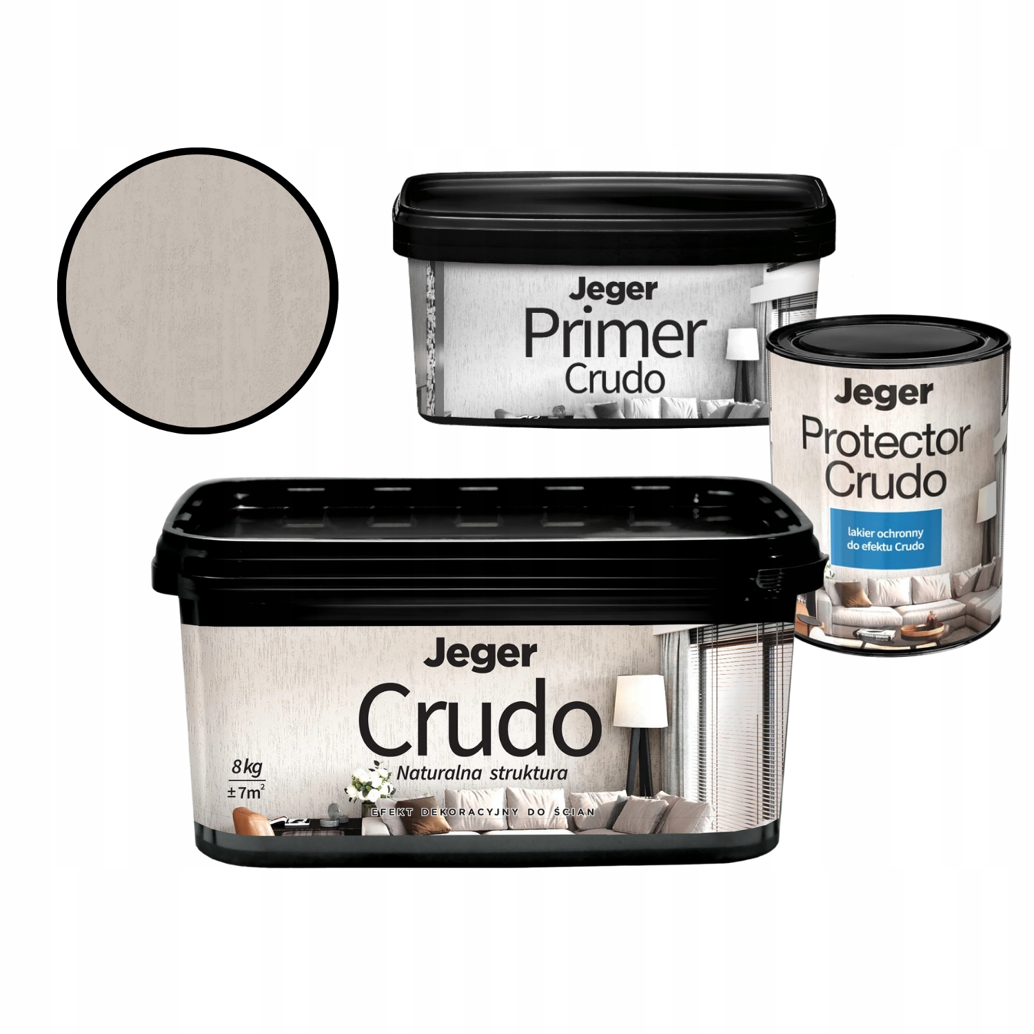 Zestaw Dekoracyjny Ścienny Naturalne Wżery Crudo Dust Primer Lakier