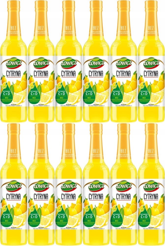 Koncentrat cytrynowy Łowicz Syrop 400 ml x12