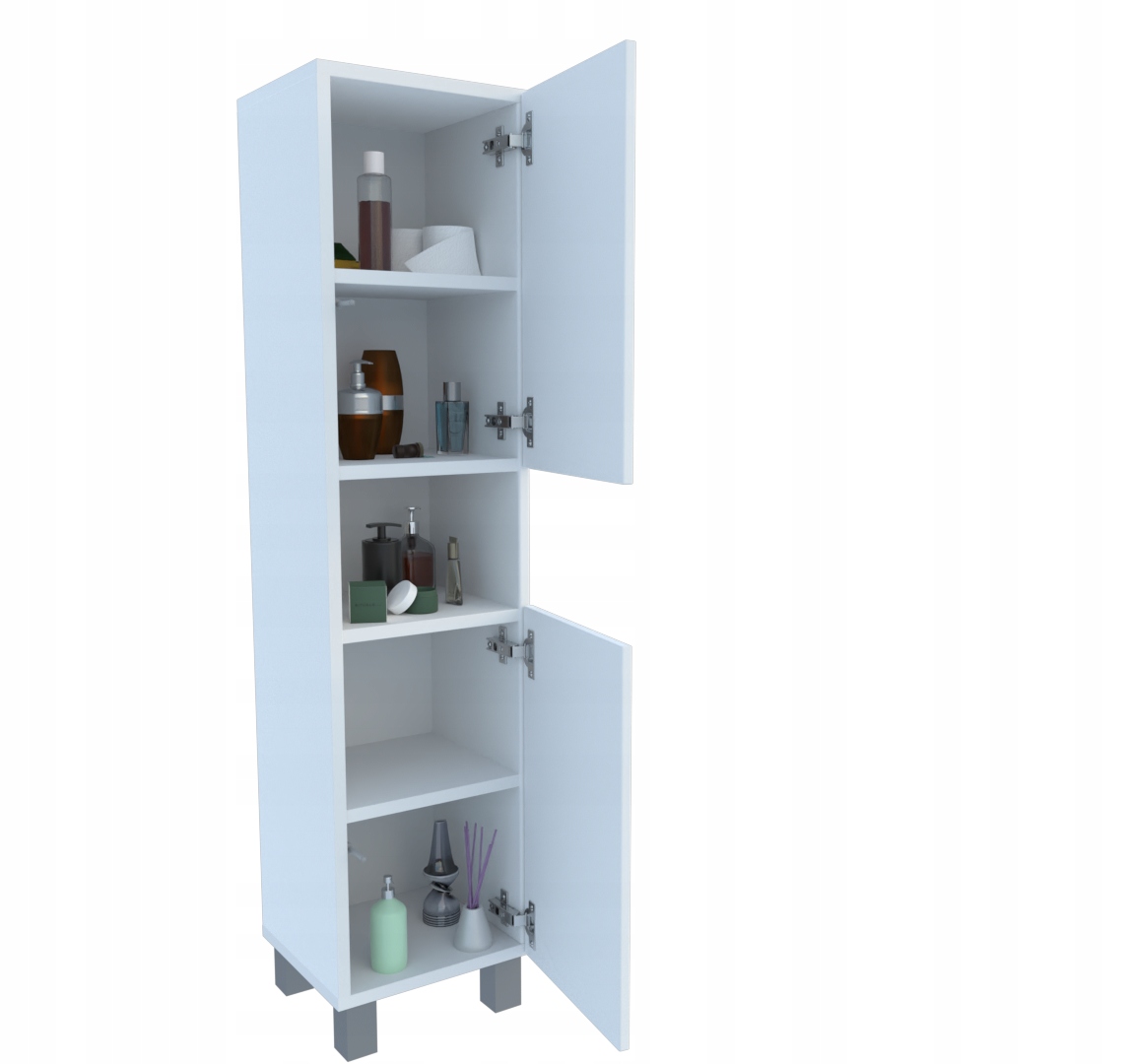 SŁUPEK STOIĄCY 120x30x27 FRONT POŁYSK BIAŁY -ZŁOŻONY Marka Meble4you