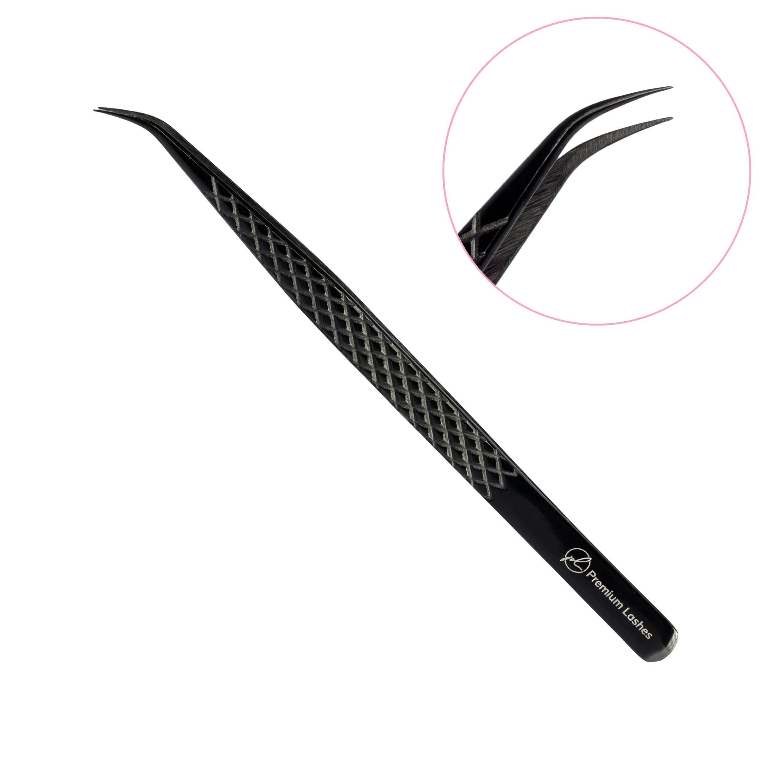 Pinzeta na řasy Zakřivená 40° Dvoupinová Pro Black #1 Premium Lashes