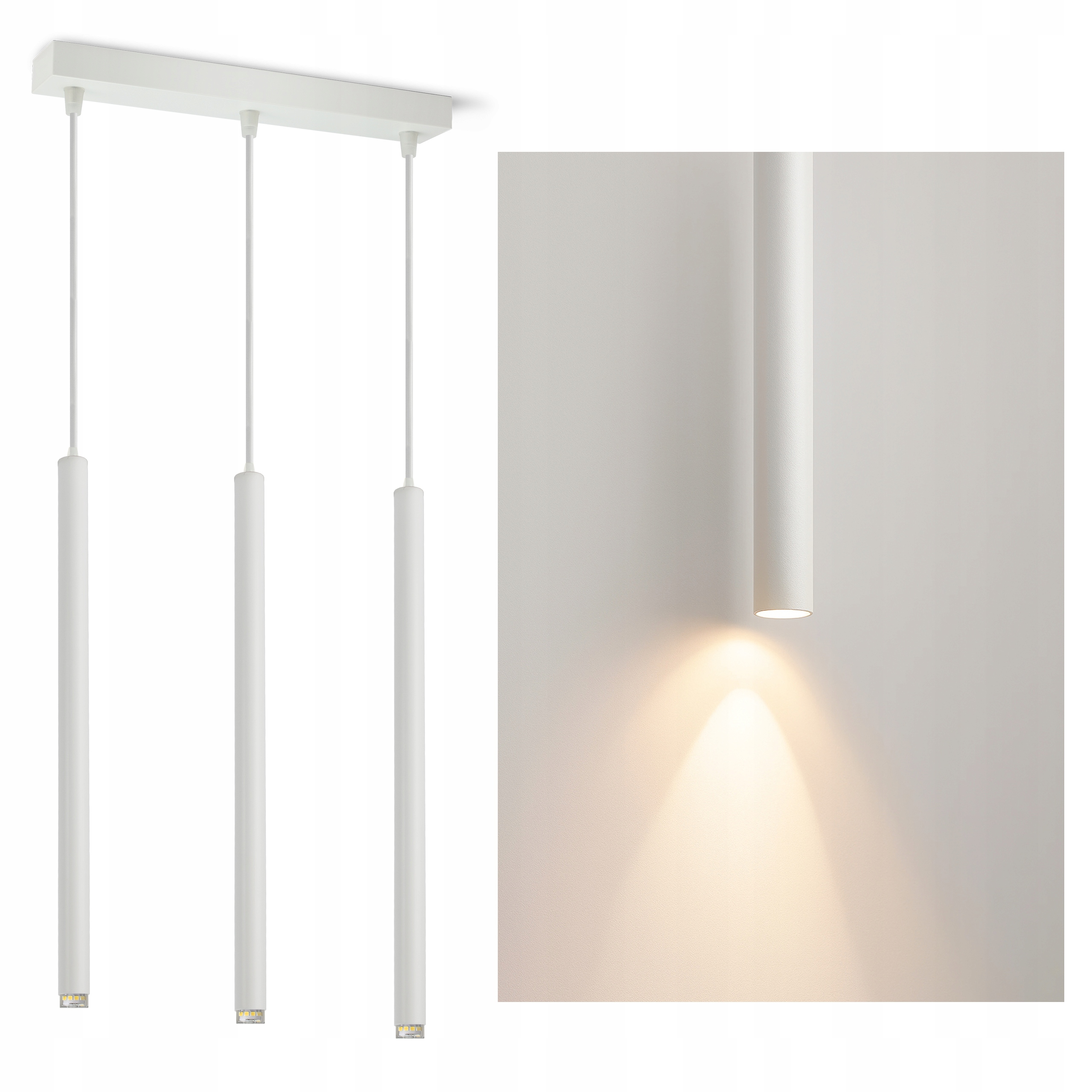 Stropná závesná lampa Laser Sopel Tuba 854-BZ3 Biela G9 3-bodová Led