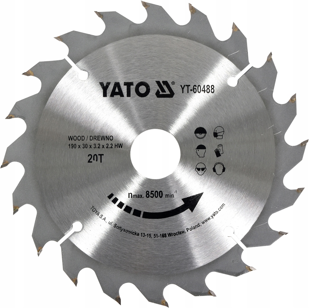 

Tarcza Widiowa Do Drewna 190x30mm 20 Zębów Yato