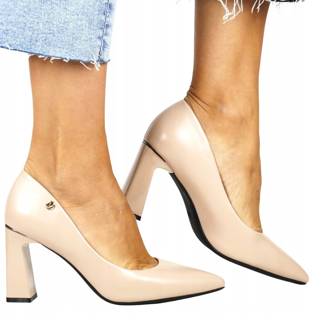 Dámské Lodičky Na Podpatku, Elegantní, Klasické, Módní, Béžové, New Top