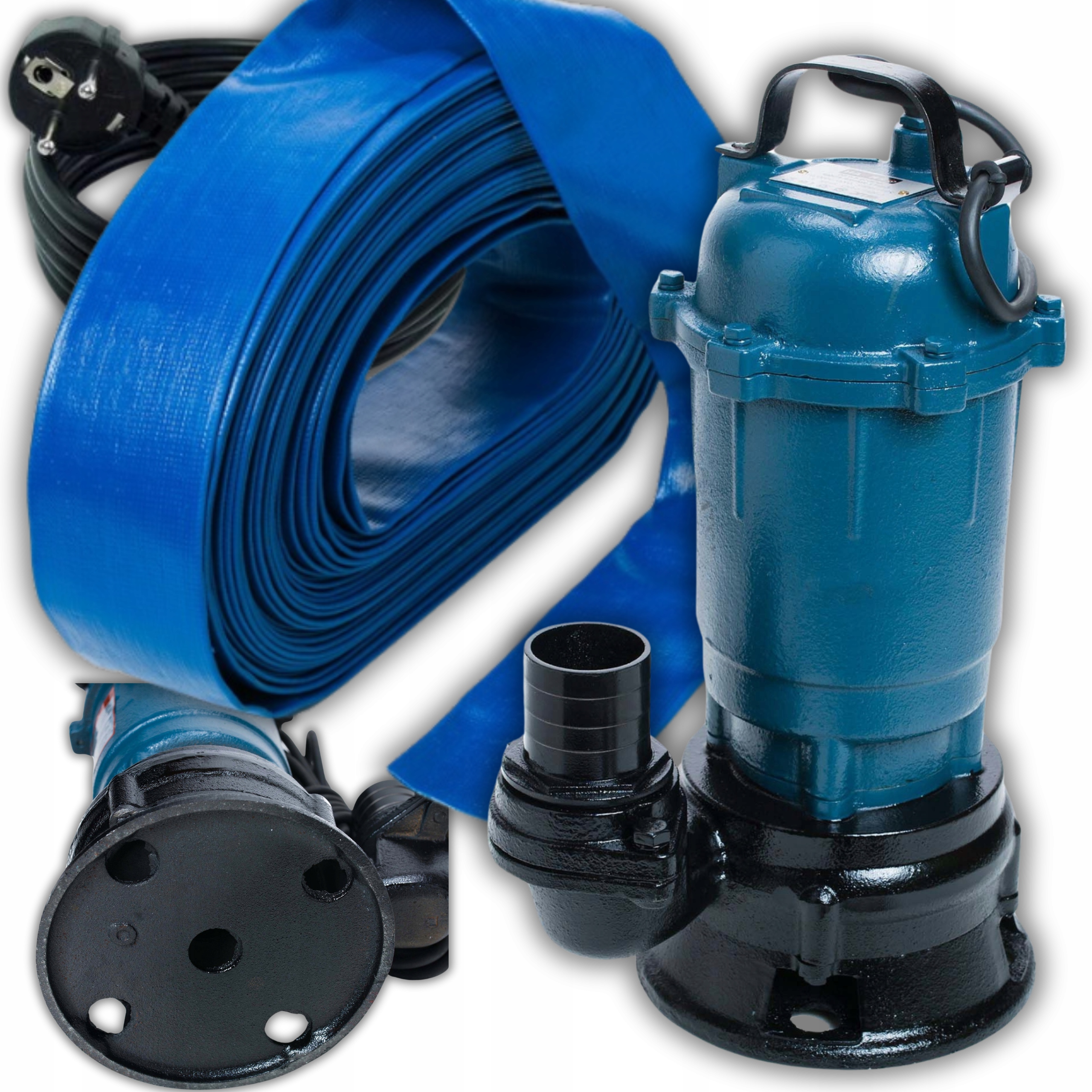 POMPA DO SZAMBA Z NOŻEM WODY BRUDNEJ Z ROZDRABNIACZEM MŁYNKIEM + WĄŻ 10M