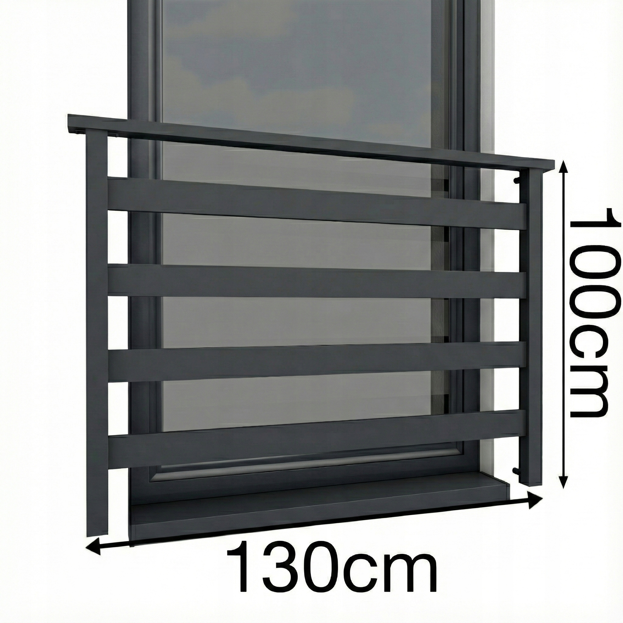 Alu Basic Francouzský balkon 130 cm Balustrada Ral