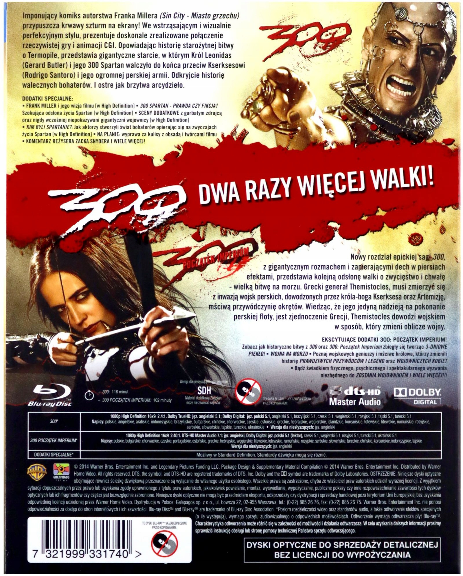 300 / 300: POCZĄTEK IMPERIUM BOX (2XBLU-RAY) Stan opakowania oryginalne