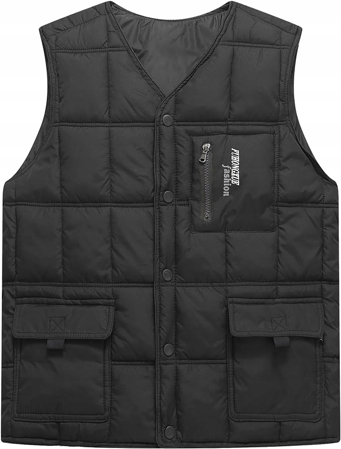 BEZRĘKAWNIK MĘSKI KAMIZELKA MĘSKA BEZ KAPTURA CZARNA roz. L