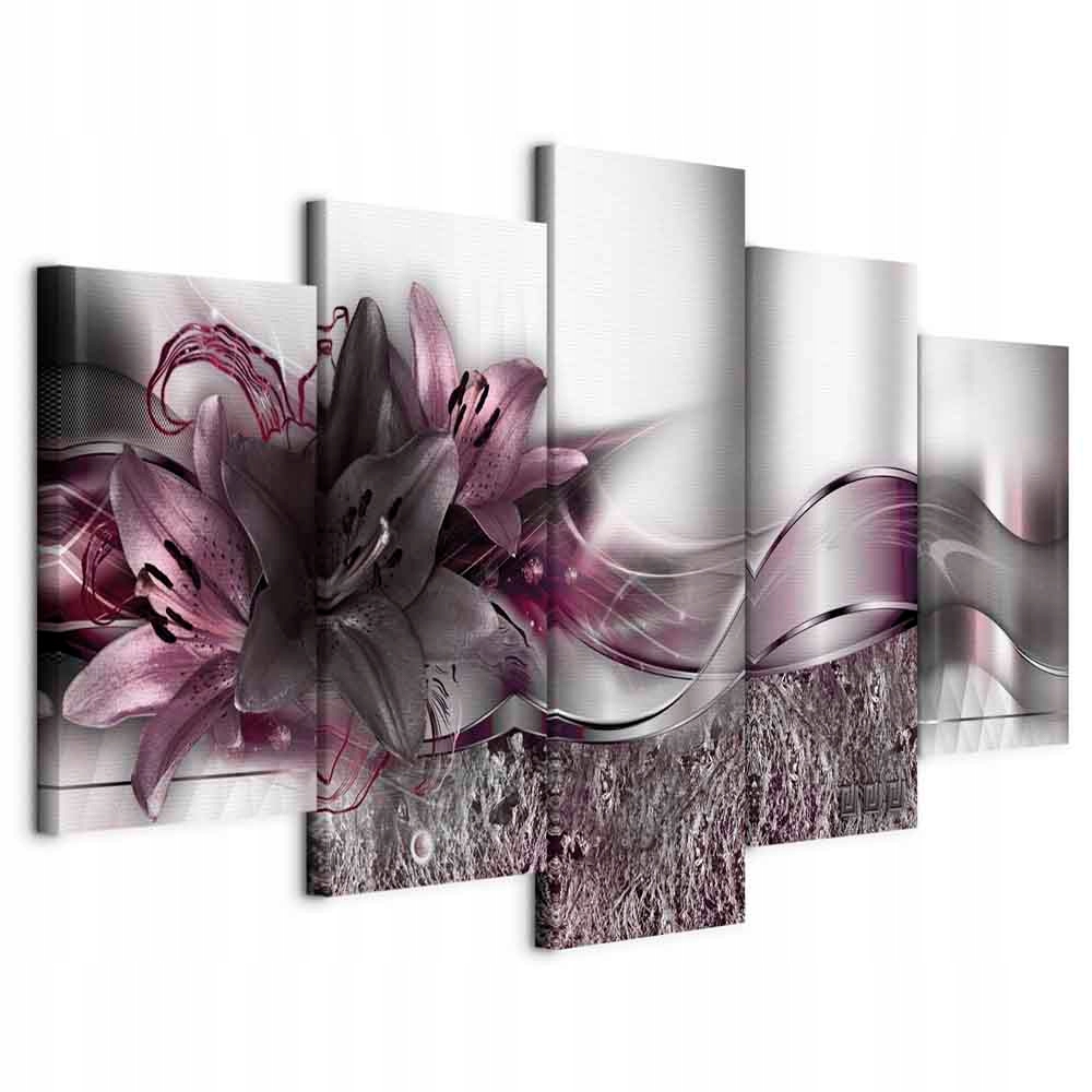Obraz Triptyk 5 Částí 3D Květiny Lilie Abstrakce Moderní Obývací Pokoj 200x100