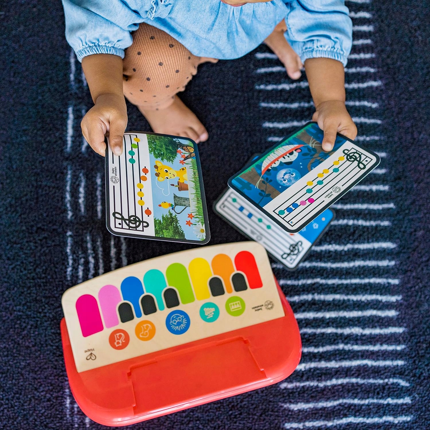 BABY EINSTEIN DREWNIANE PIANINO MAGICZNE PIANINKO DLA DZIECI MAGIC TOUCH Materiał drewno
