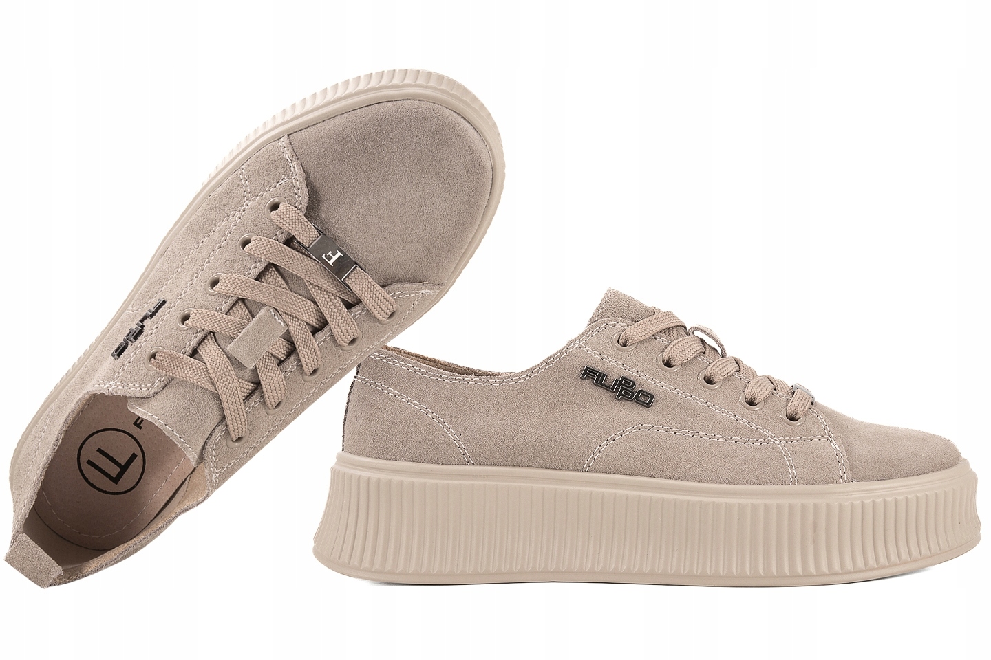 Filippo DP6122 Dámské Polobotky Tenisky Platforma Kožené taupe Béžová 36
