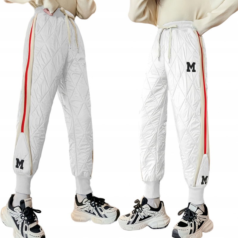 CIEPŁE GRUBE SPODNIE DRESOWE OCIEPLANE JOGGERY zimowe pikowane dziecięce