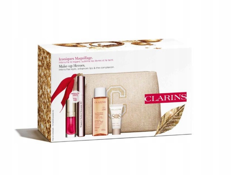 Clarins Lip Oil 04 Pitaya Wonder Mascara Woda micelarna Baza Sos zestaw