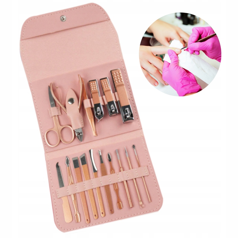 

Zestaw Do Manicure Pedicure 16 Elementów Rose Gold