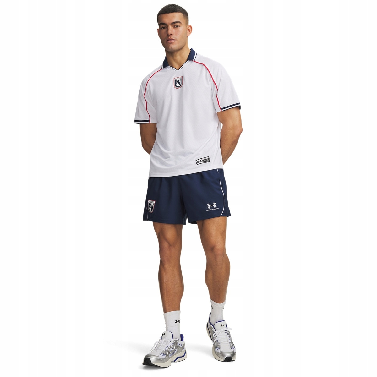 Męskie spodenki piłkarskie Under Armour 96 Terrace Country Granatowy XXL