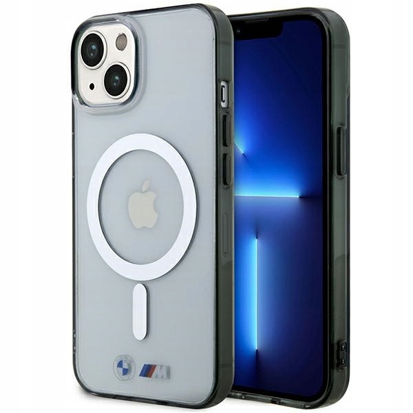 Pouzdro Pro Iphone 14 Plus 15 Plus 6,7" Bmw Tvrdé Pouzdro Stříbrný Kroužek Magsafe
