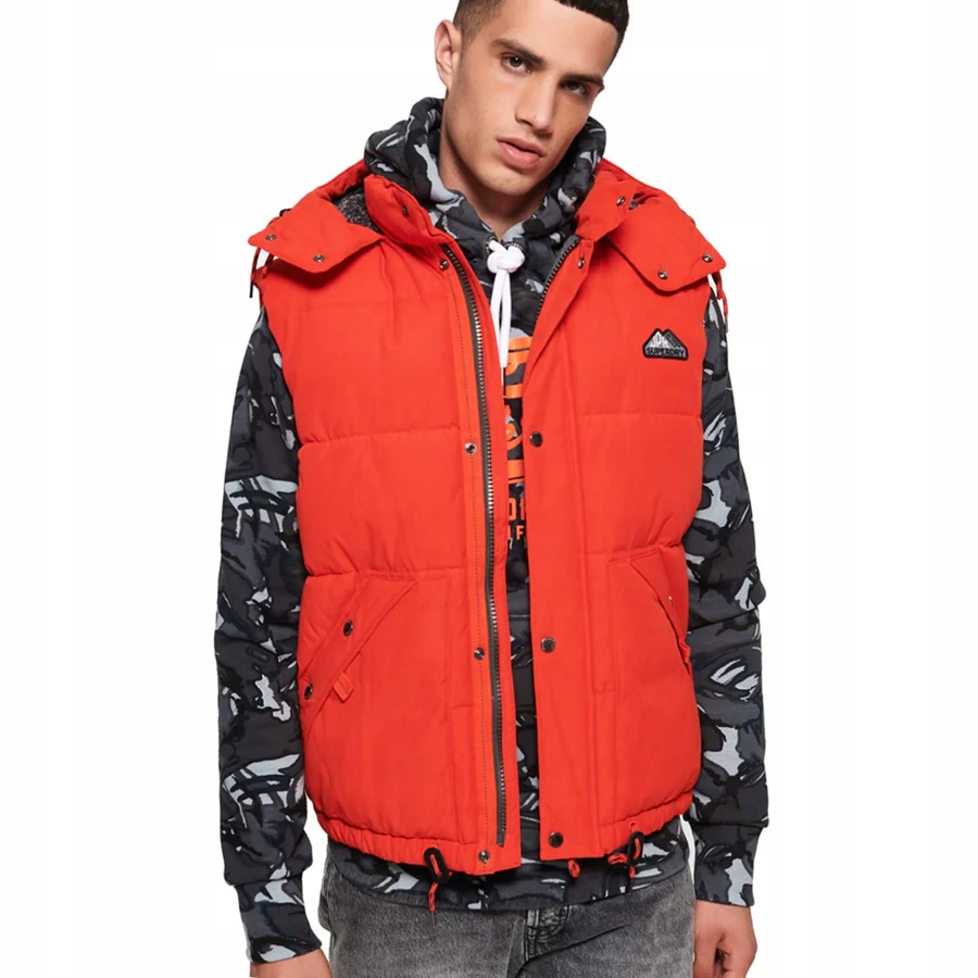 Superdry Červená Vesta Kapuce (M)