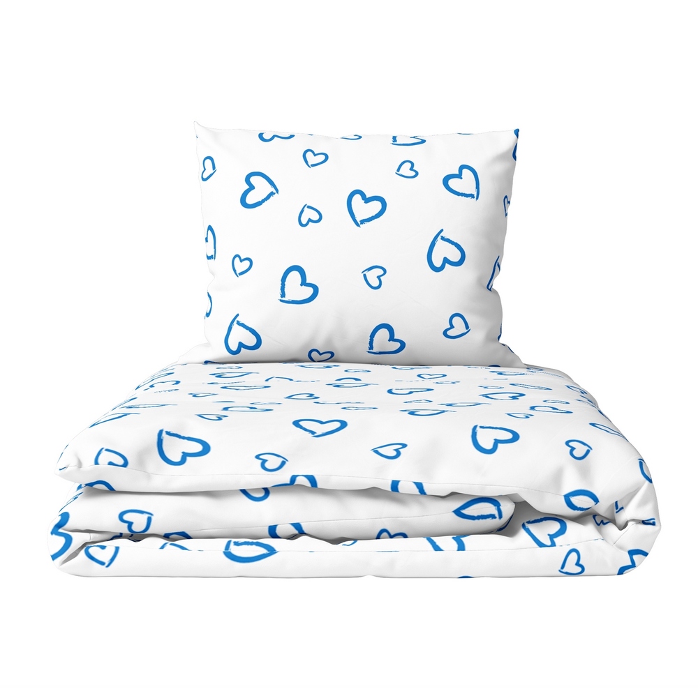 Sada Povlečení 160x200 2x70x80, 100% Bavlna, 140 g/m2, vzor: srdce nebe