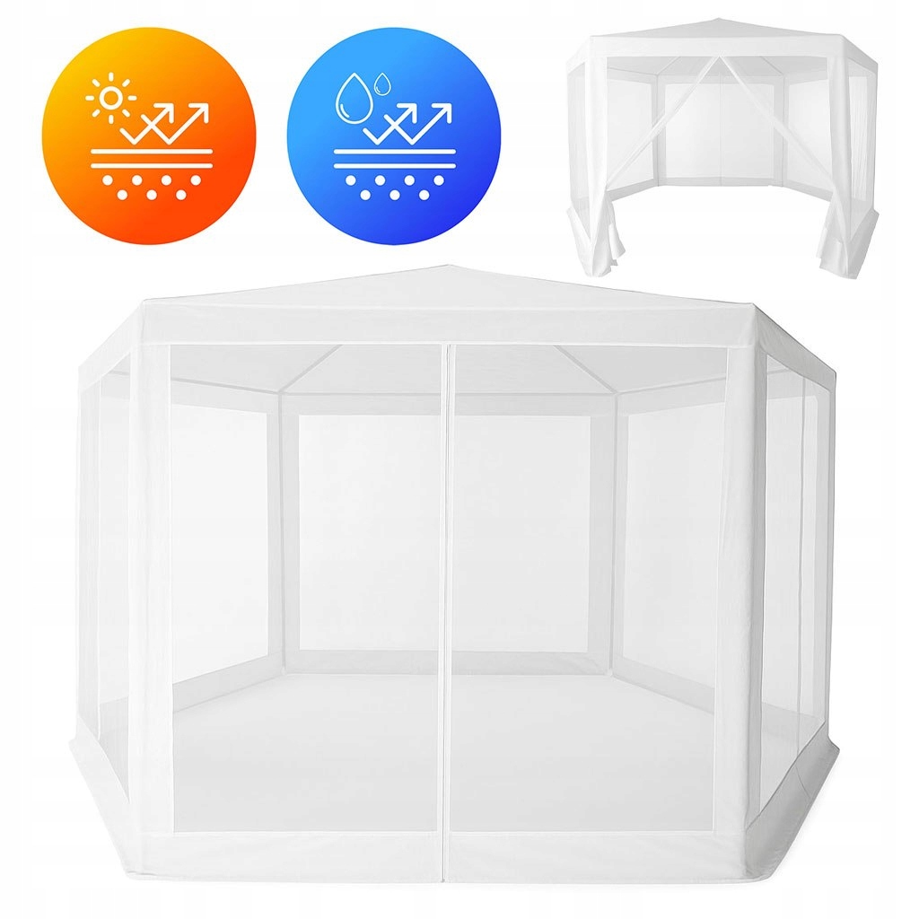 Namiot pawilon ogrodowy handlowy 2x2x2 m z moskitierą biały MultiGarden