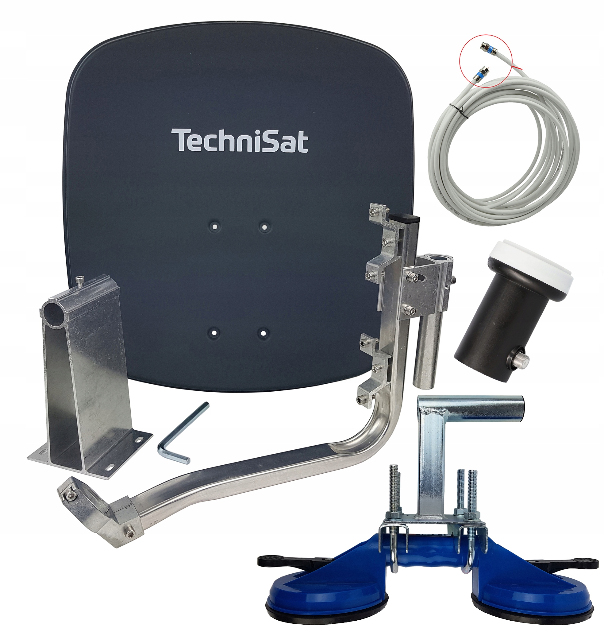 Antena kempingowa satelitarna DigiDish45cm Tir Camper Komplet z Przyssawką