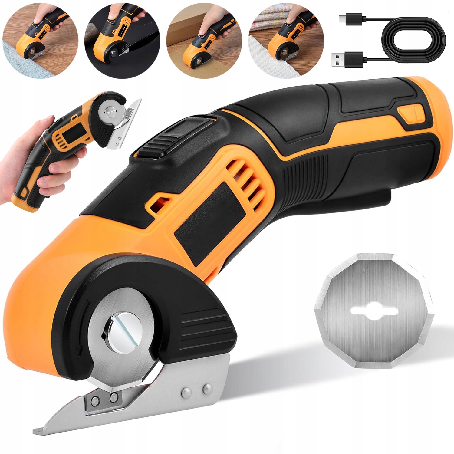 Nůž Kroužkový Nůž Na Papírové Tkaniny, Bezdrátový, Nabíjecí, Plastový