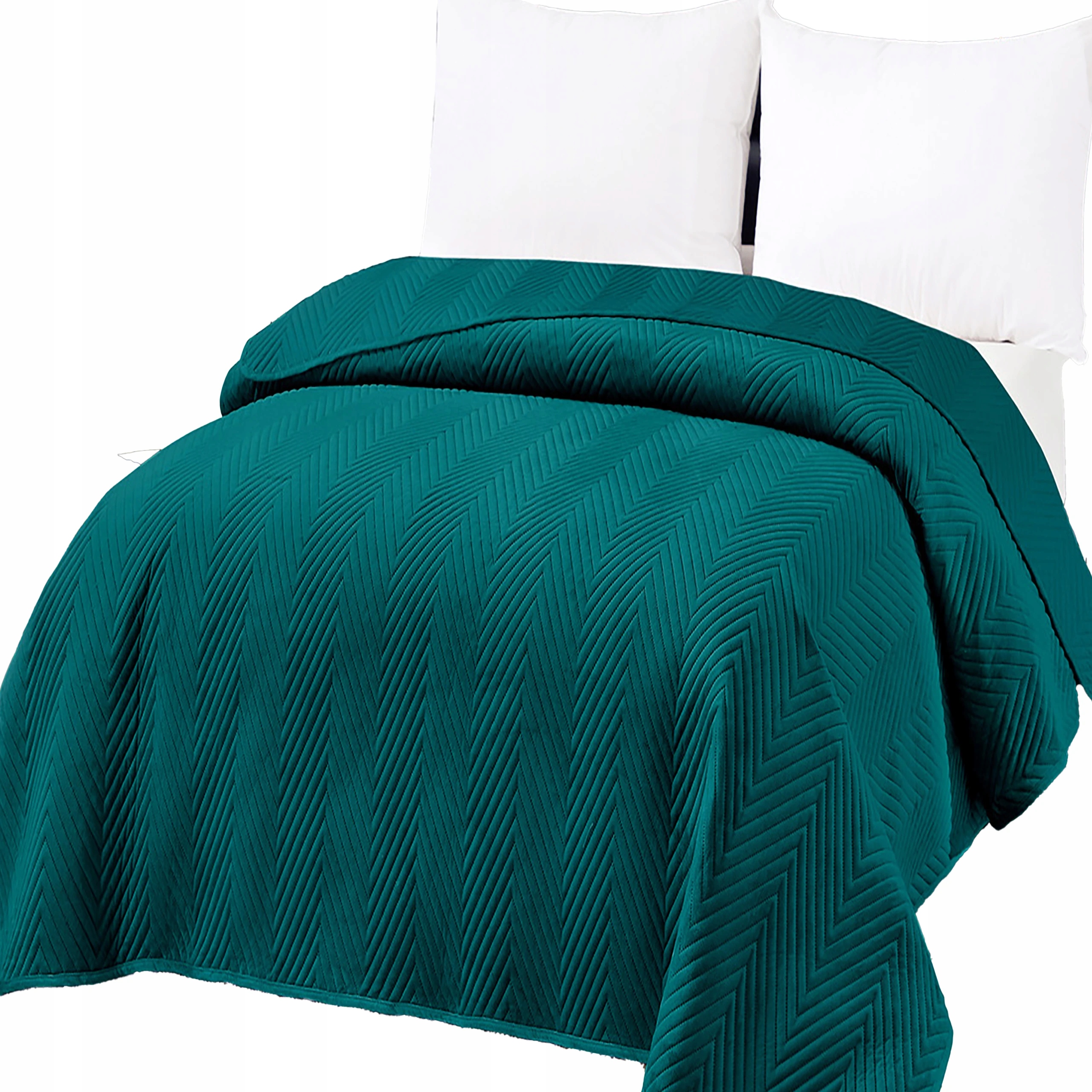 Narzuta Welurowa 200X220 Na Kanapę Premium Velvet Pikowana Kapa Turkusowa