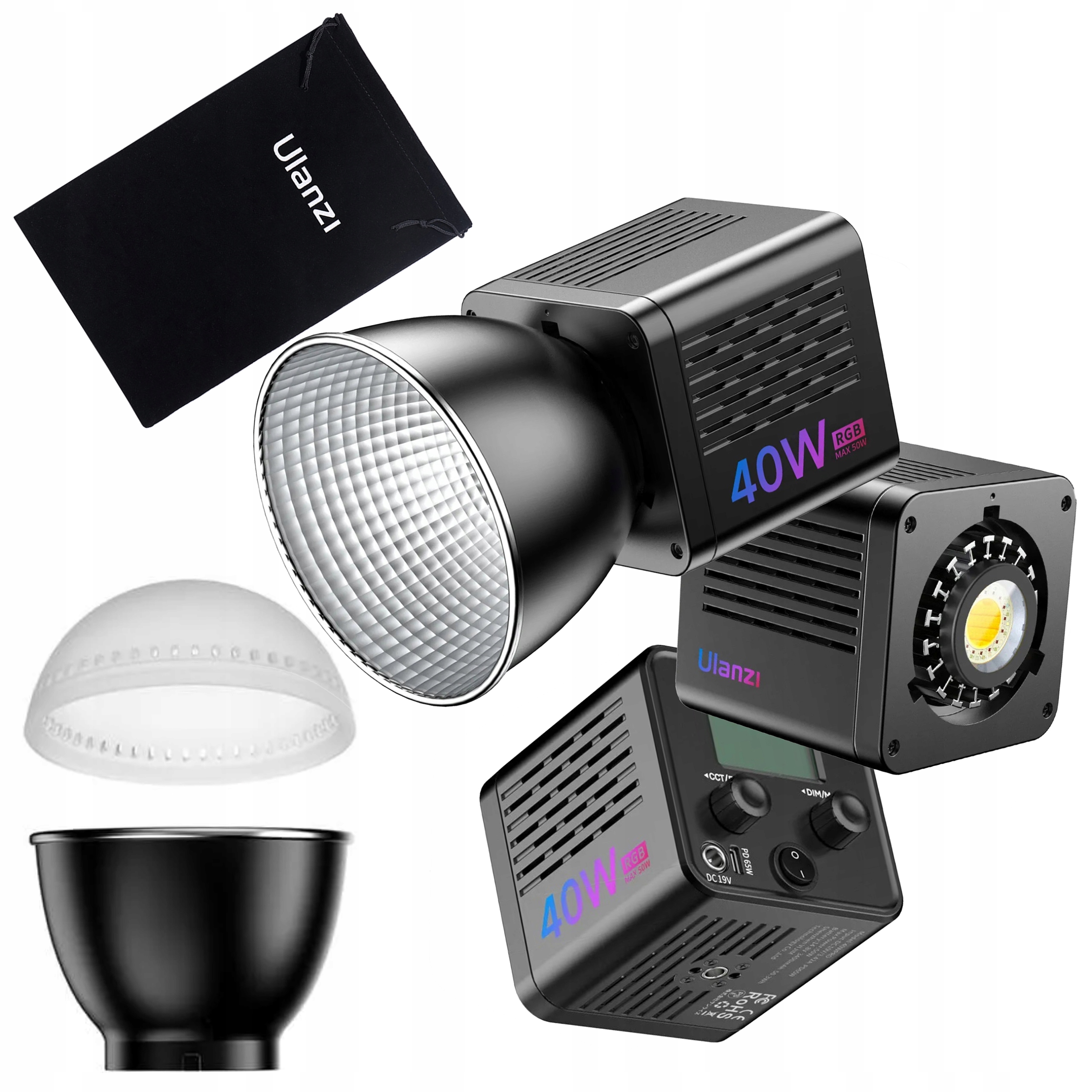 Ulanzi Led Rgb Studiová Lampa 40W Video Světlo Trvalé Akumulátor 3400mAh