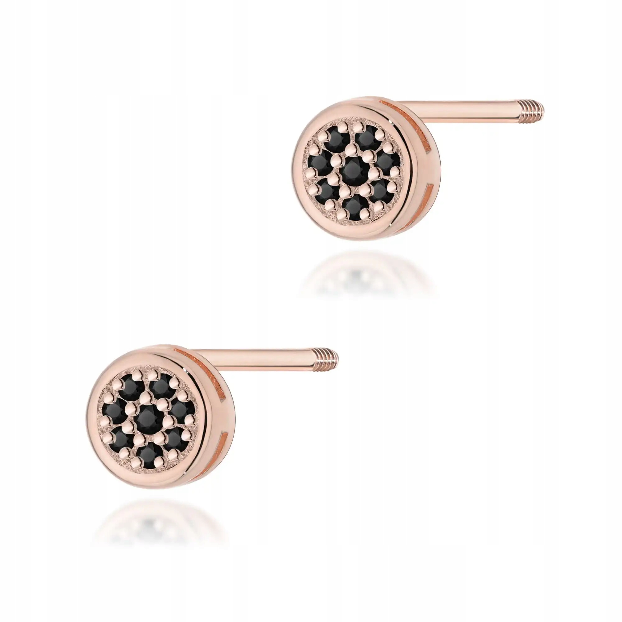 Zlaté Náušnice 585 pro ženy s černými diamanty jako módní dárek
