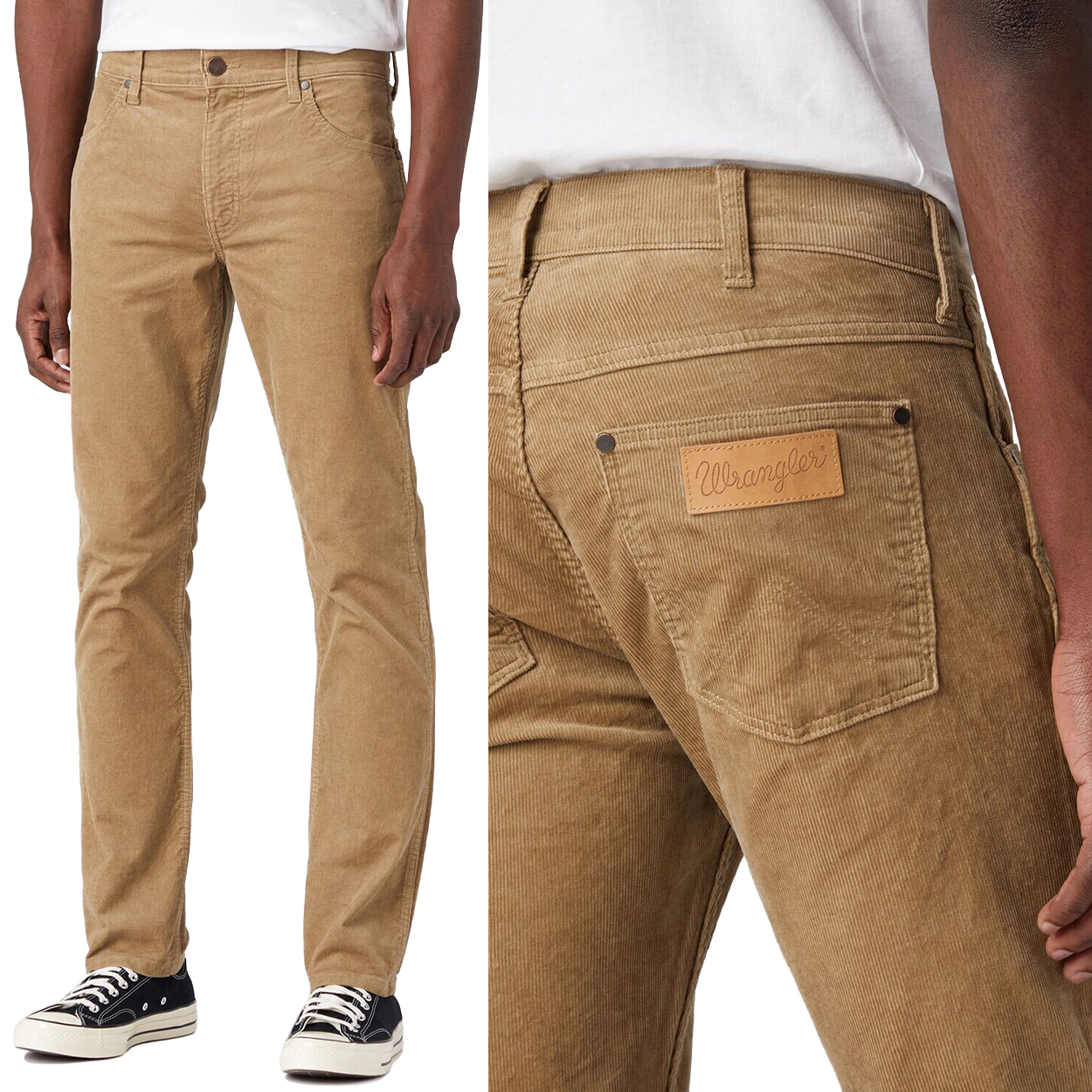 Wrangler Greensboro Lead Grey jednoduché látkové kalhoty manšestrové W38 L32