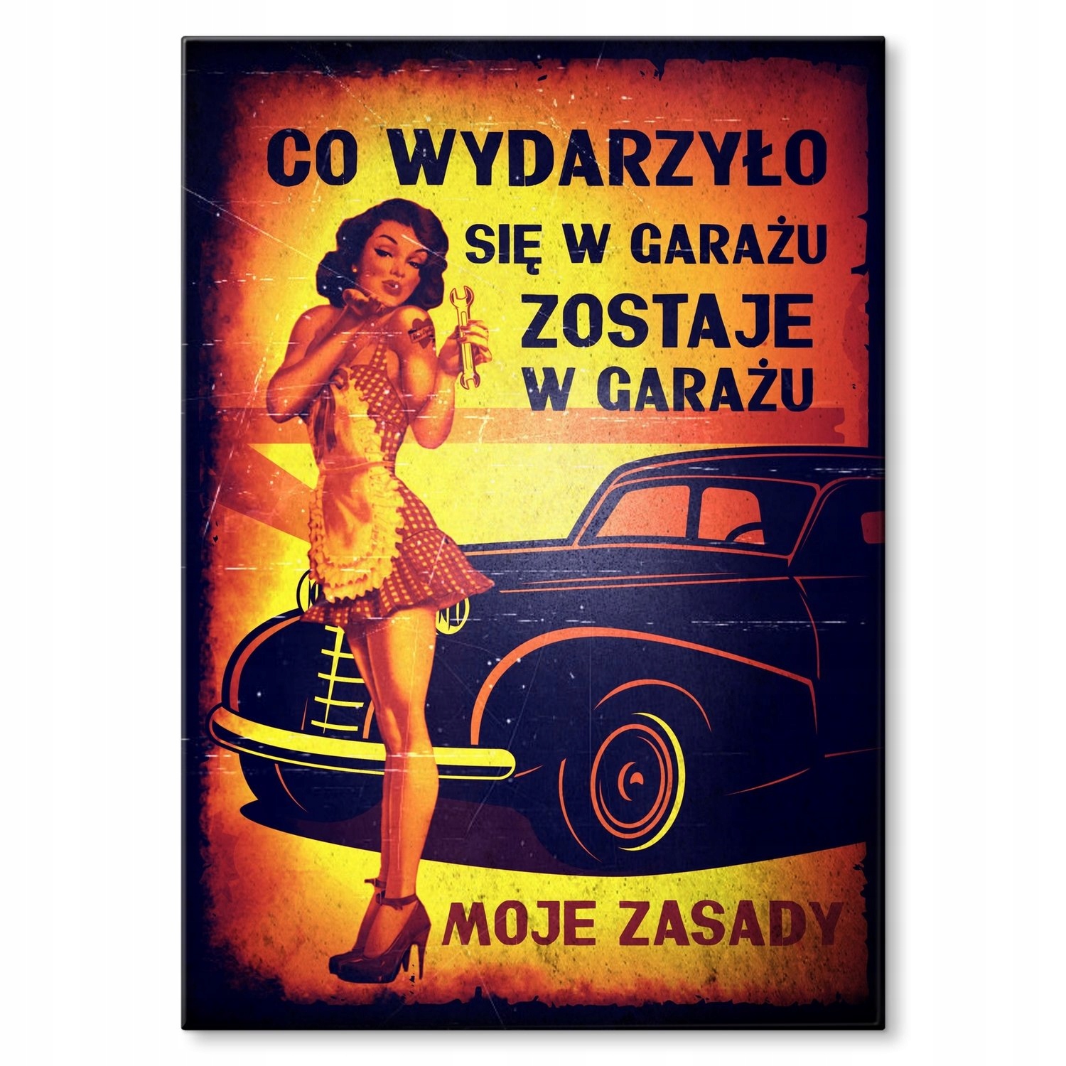 

Plakat metalowy Moje zasady dziewczyna M