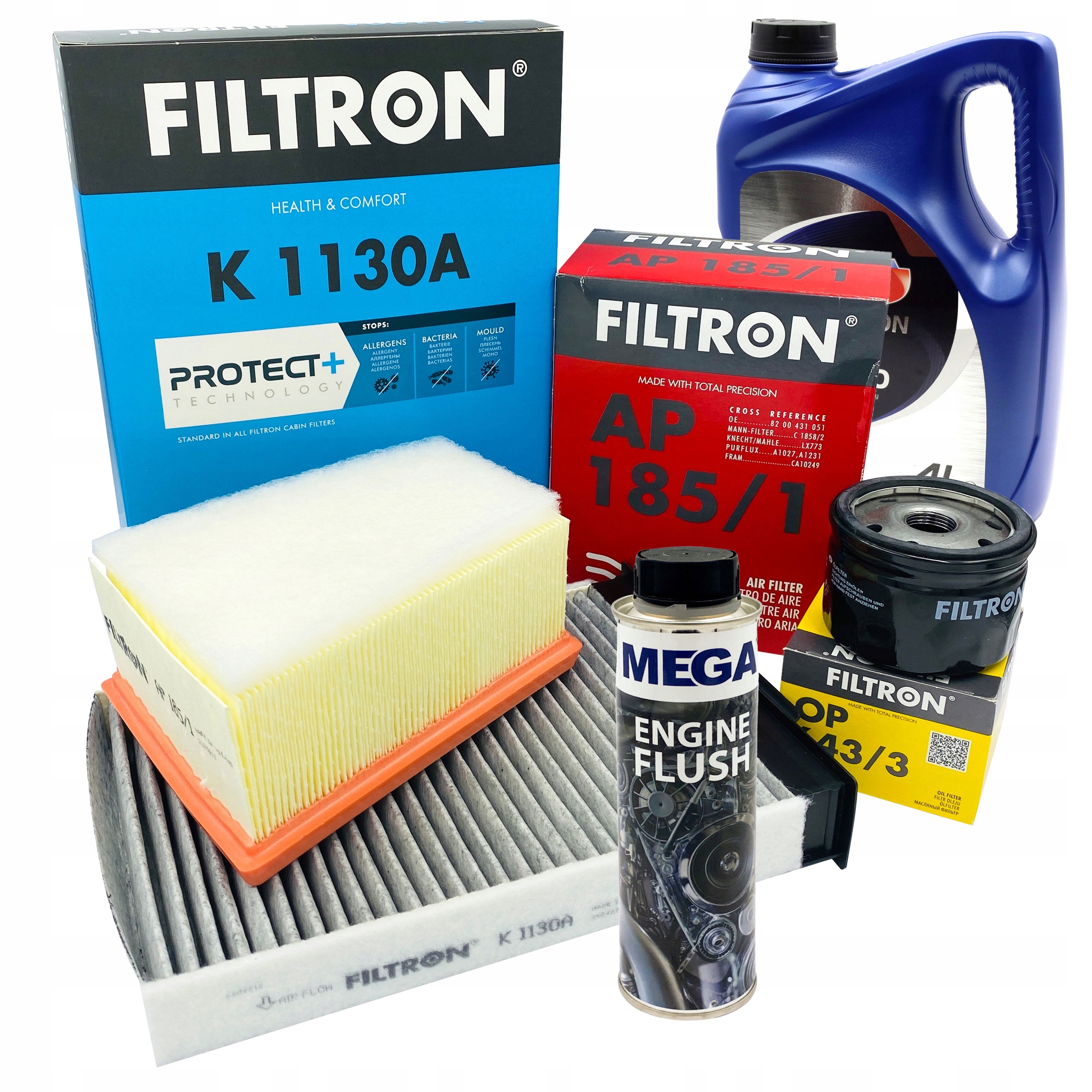 Sada filtrů Filtron olej Elf 5W40 výplach Renault Megane II