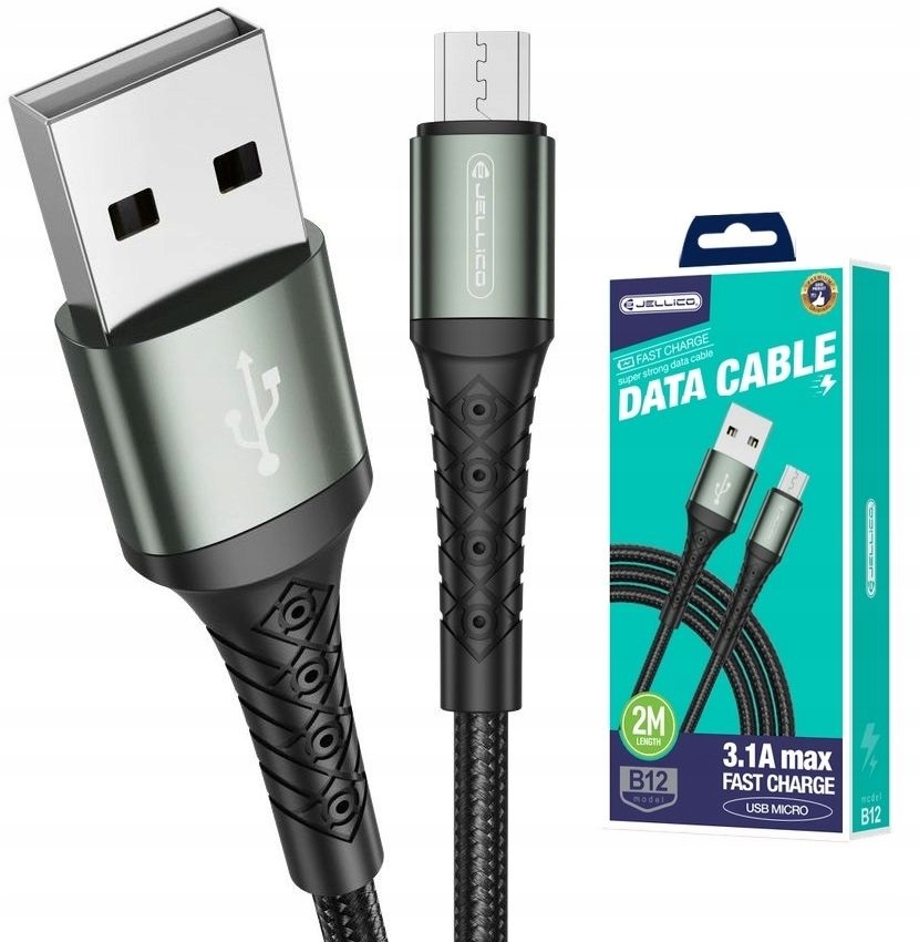 Szybki Kabel 3.1 A PD USB na Micro USB MicroUSB Ładowarki QC 2m JELLICO