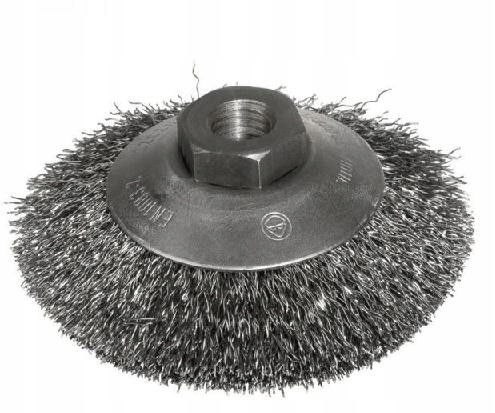 SZCZOTKA TARCZOWA STOŻKOWA KĄTOWA DRUT FALIS 115MM