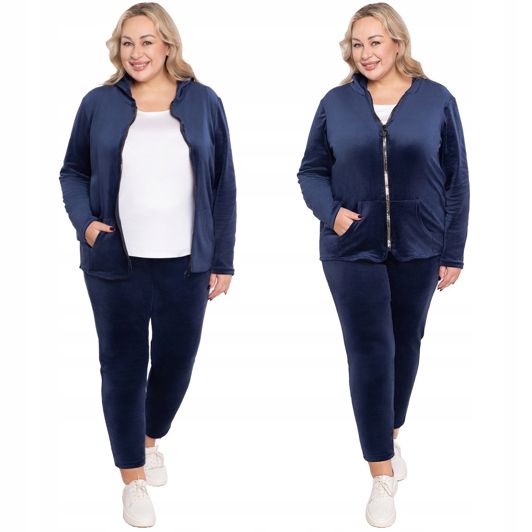 Velurový teplákovka v tmavě modré barvě 50