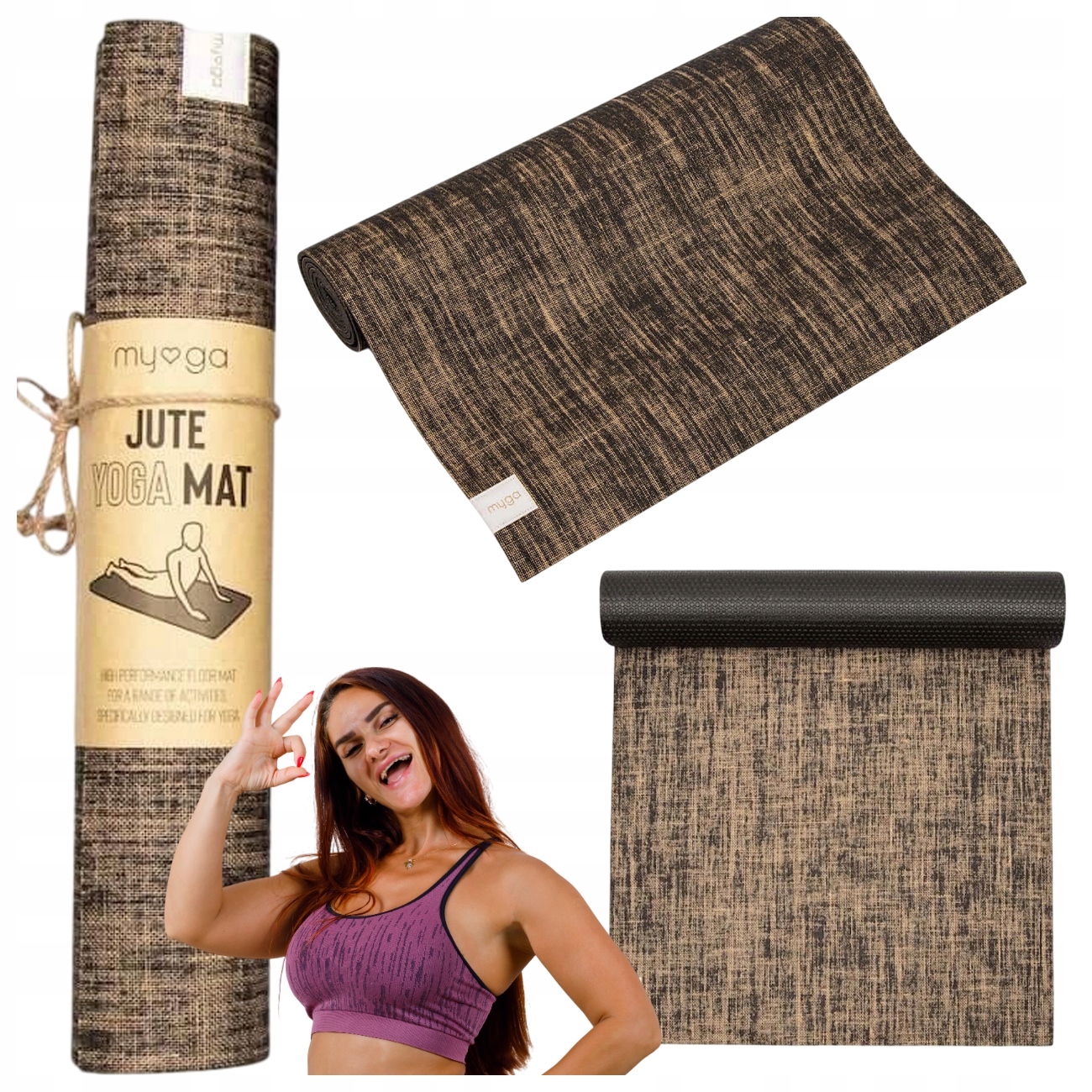 Podložka Na Jógu Myga Jute 5 mm Černá