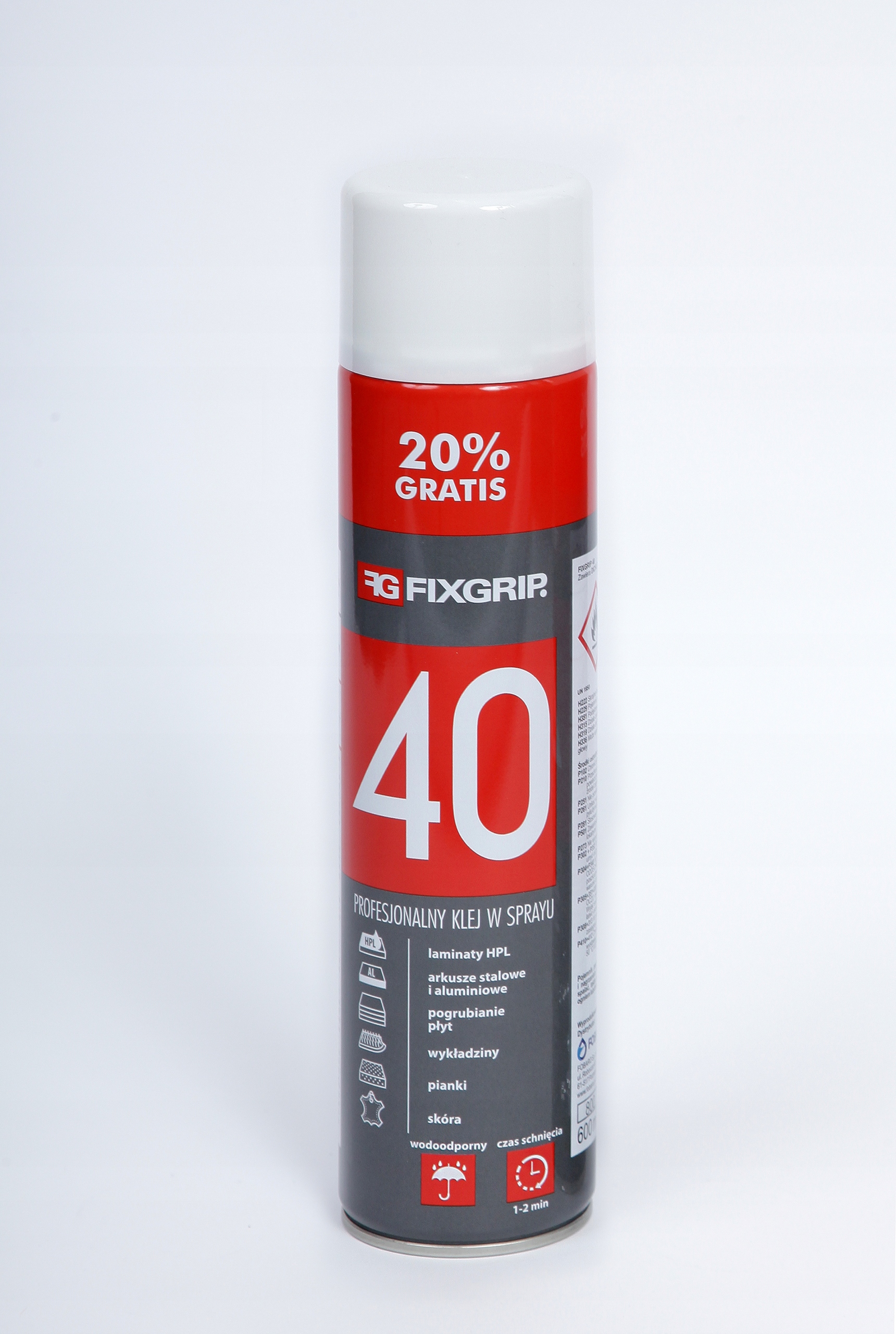 KLEJ W SPRAYU PROFESJONALNY FIXGRIP 40 - 600 ml SPOINA 110 STOPNI