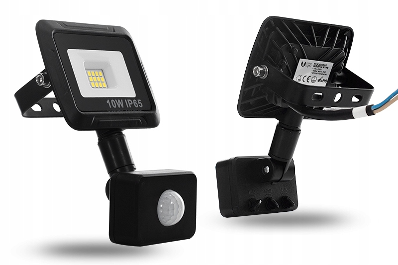 LAMPA LED ZEWNĘTRZNA NAŚWIETLACZ Z CZUJNIKIEM 10W Kolor czarny