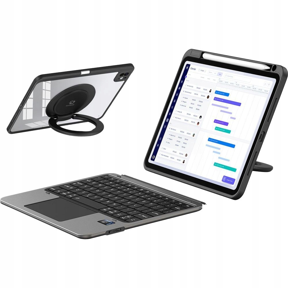 Pouzdro s klopou a klávesnicí Dux Ducis pro iPad Pro 11" 2025 2024, silné pouzdro