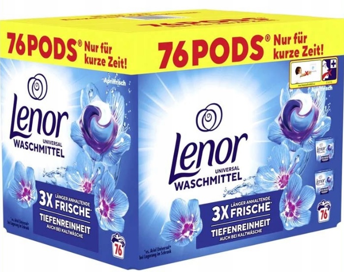 Lenor Aprilfrisch 3x Frische kapsułki do prania 2x38 szt